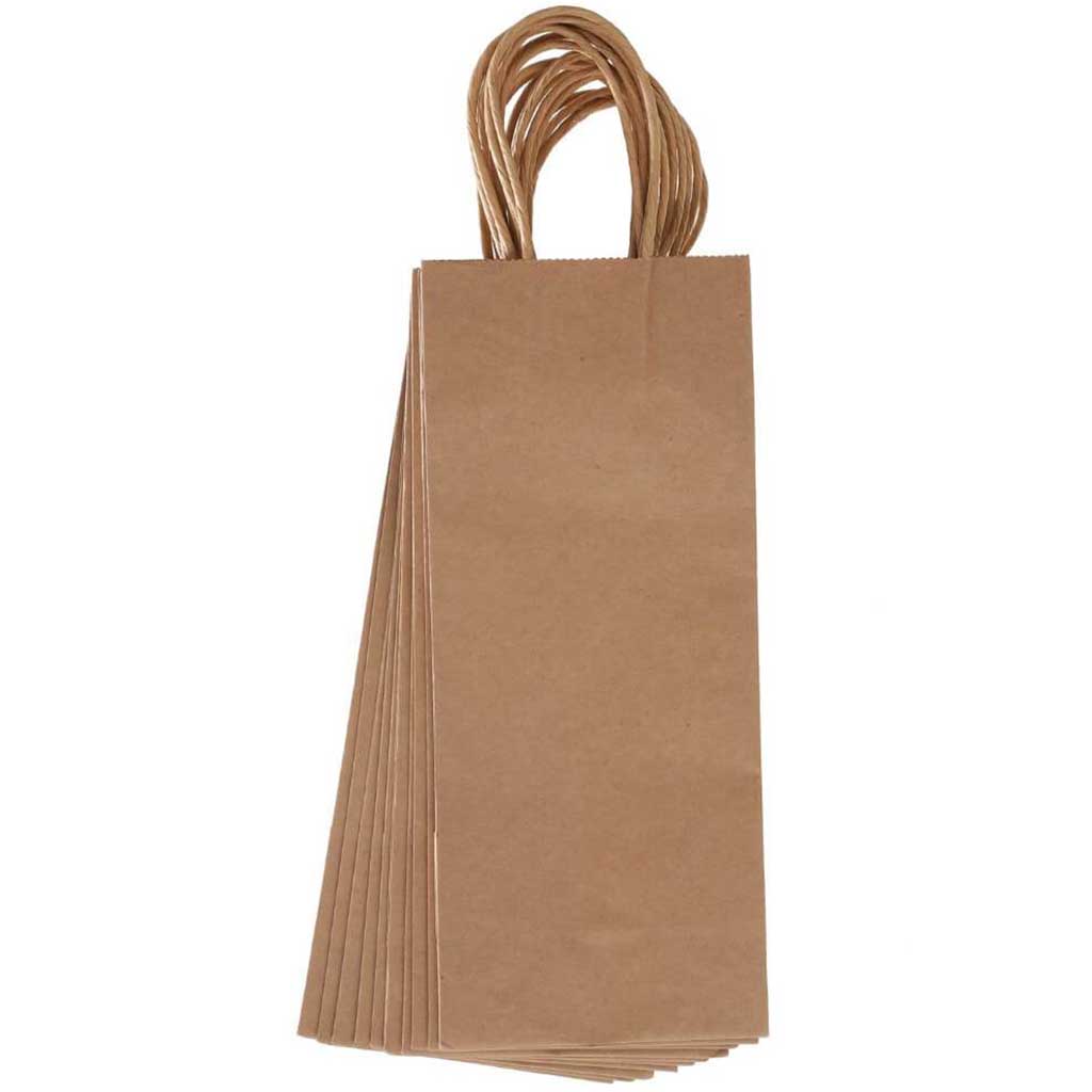 Bottle Bag: Kraft, 5 x 16 Inches, 10 Pieces