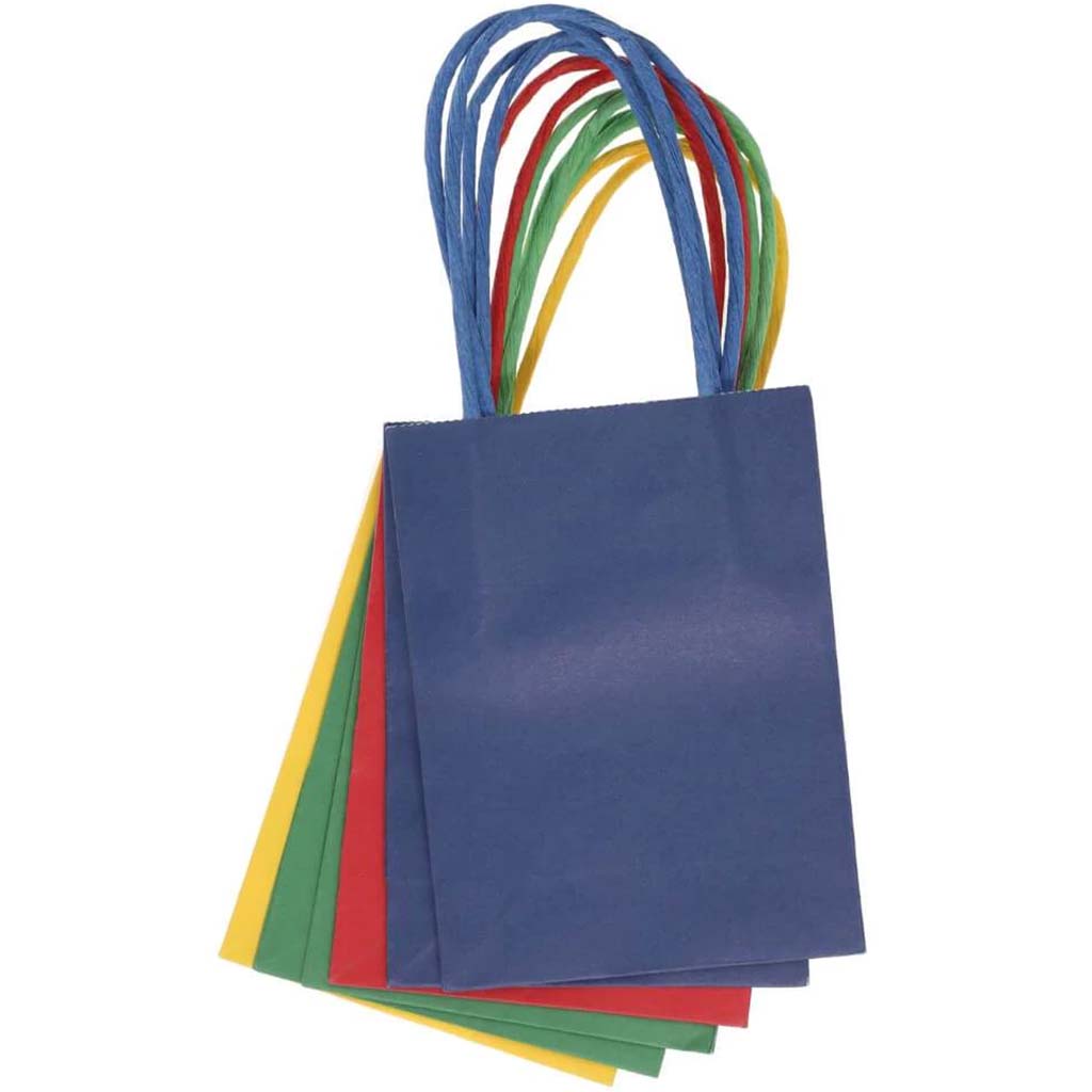 Micro Gift Bag: Primary, 4 x 5 Inches, 6 Pieces