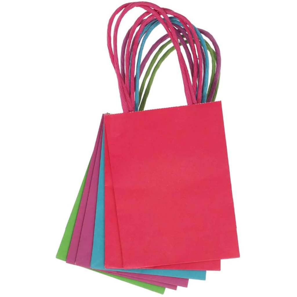 Micro Gift Bag: Brights, 4 x 5 Inches, 6 Pieces