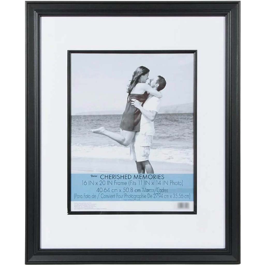 Cherished Memories Double Mat Frame - Black - 16 x 20