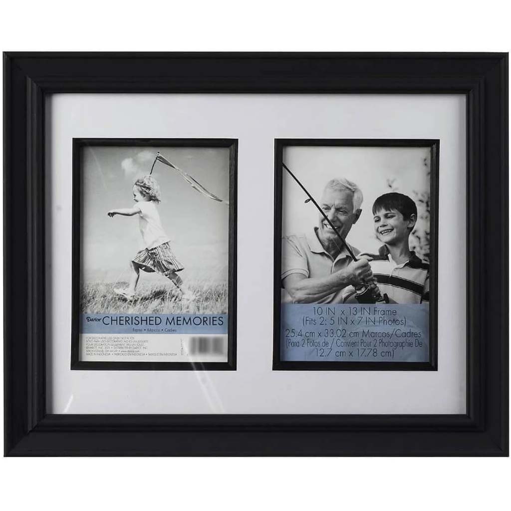 Double Matted Black Collage Picture Frame with 2 5x7 Openings