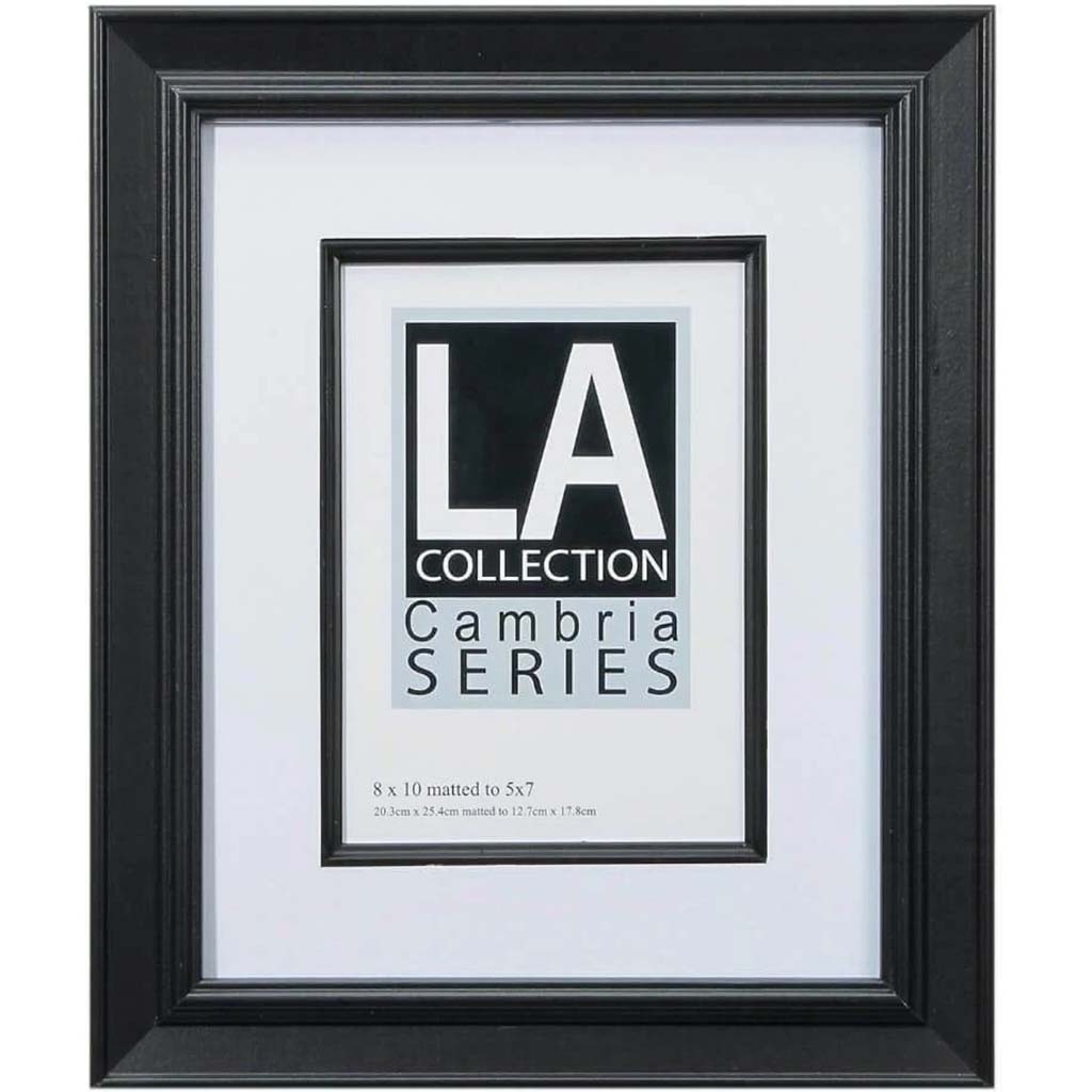 Double Mat Frame - Cambria Series - Black - 8 x 10