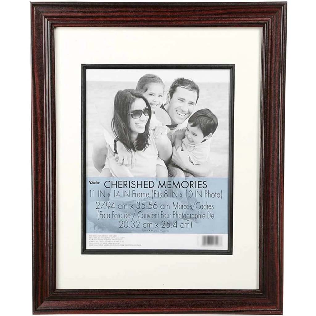 Double Matted Cherry Wood Picture Frame: 11x14 to 8x10