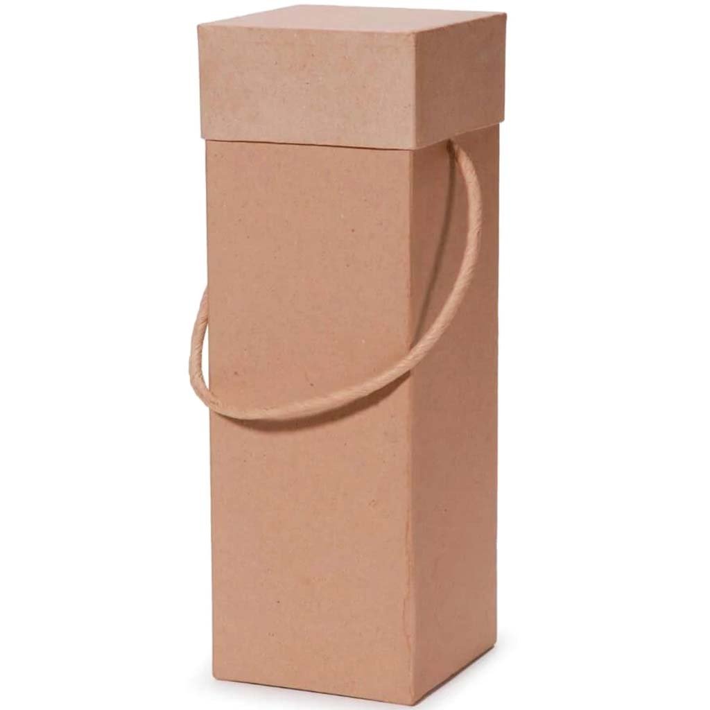 Paper Mache Wine Box Square 4-1/4 x 12-1/4 In