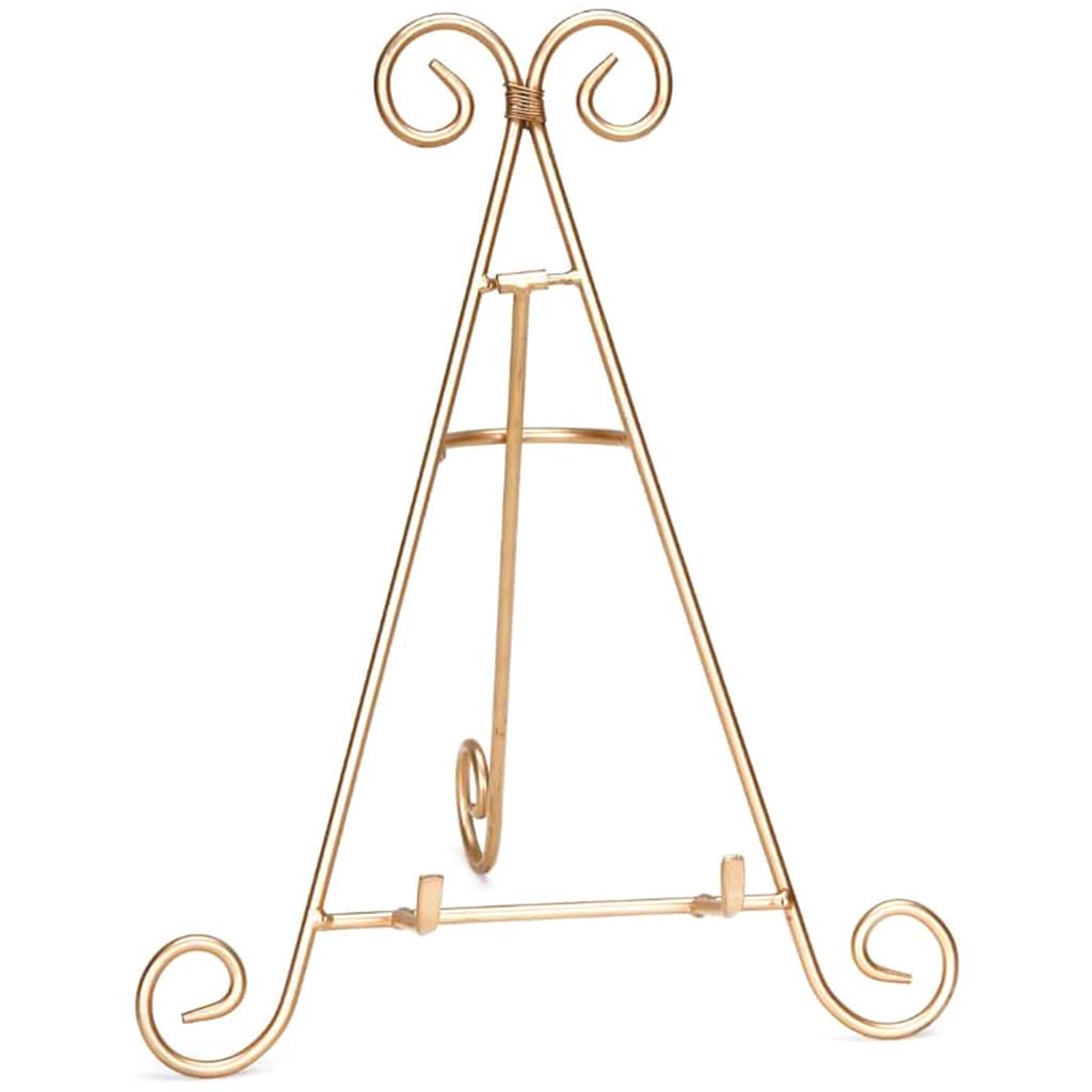 Decorative Metal Wire Gold Easel, 12in