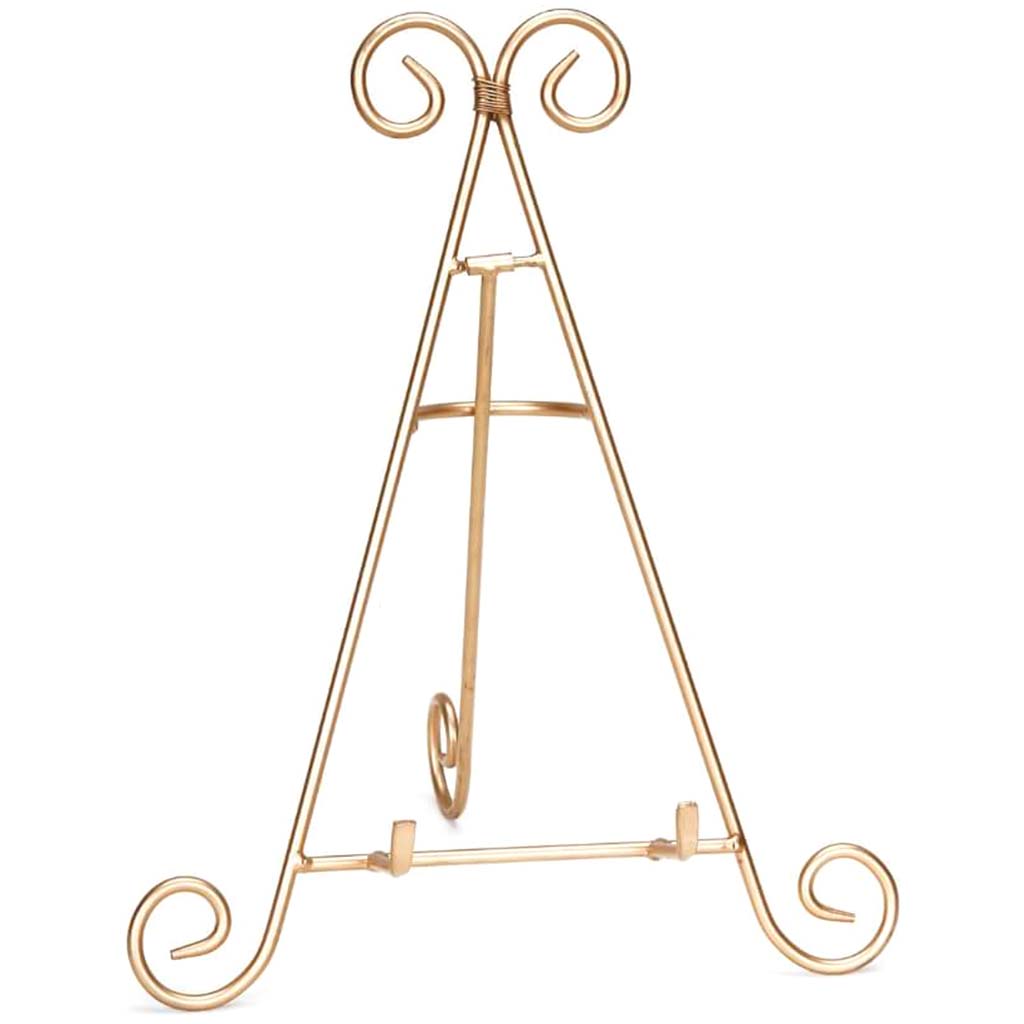Decorative Metal Wire Gold Easel, 12in