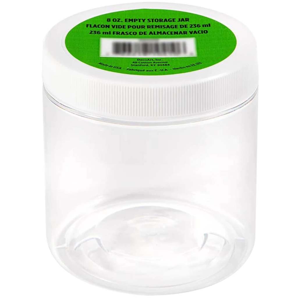 Plastic Storage Jar With Screw Lid 8oz