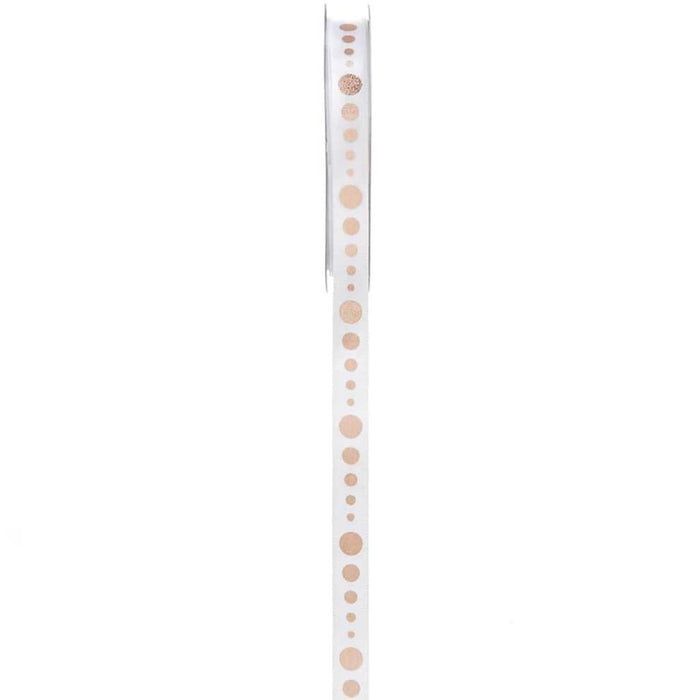 Light Pink & Metallic Gold Dot Ribbon .375in x 4yds