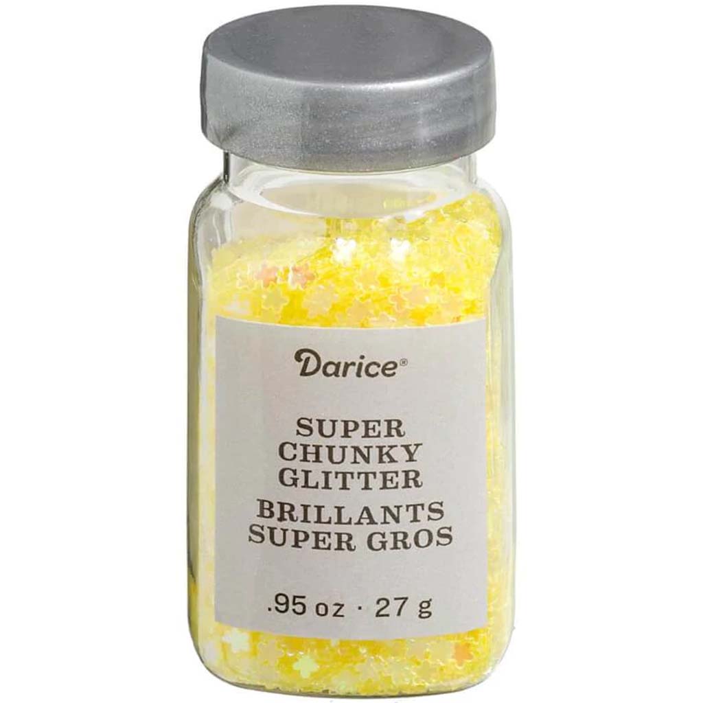 Super Chunky Flower Glitter: Yellow, .95 Ounces