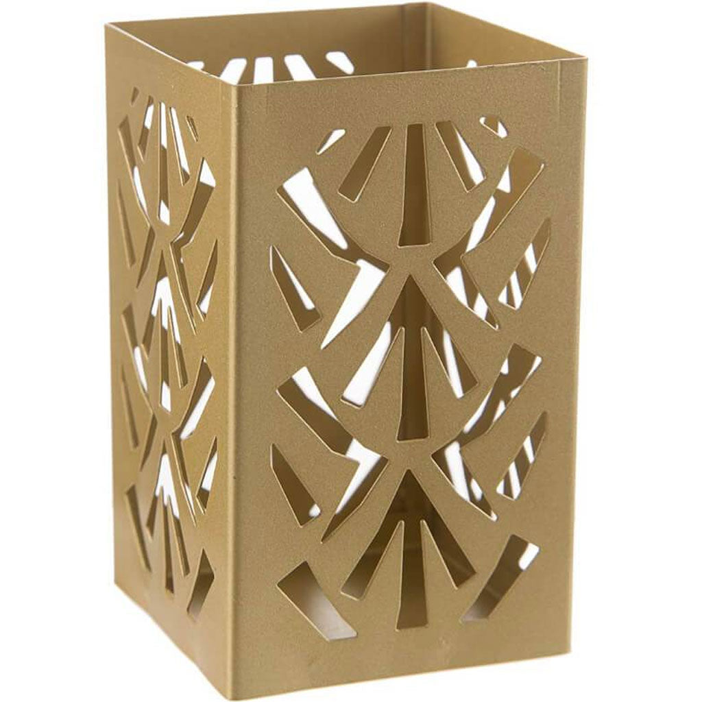 Laser Cut Gold Votive: 1.75in x 3in