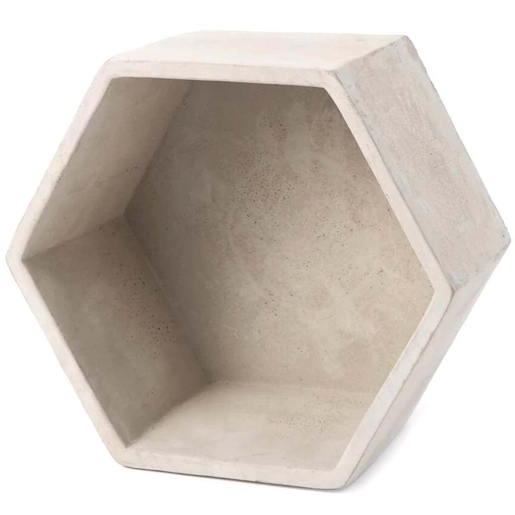 Cement Shadowbox: Hexagon, 8.25 x 4.25 Inches