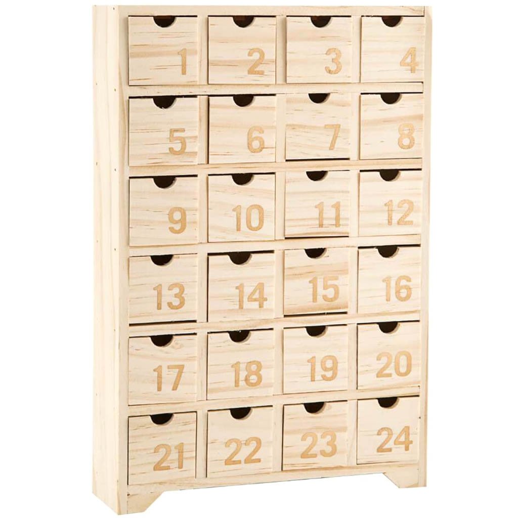 Unfinished Wooden Advent Calendar: 7.12 x 11 Inches