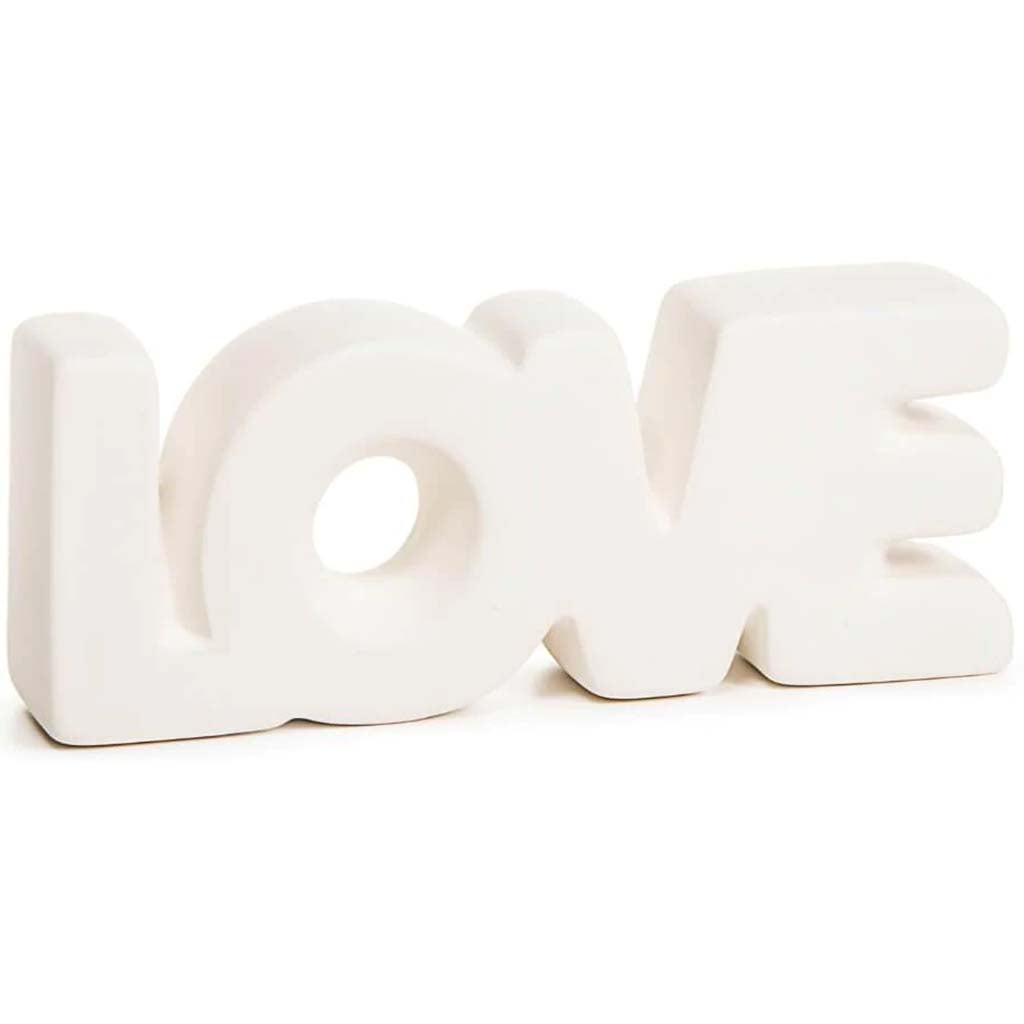 Ceramic Love Word Art: 7.5 x 2.88 Inches