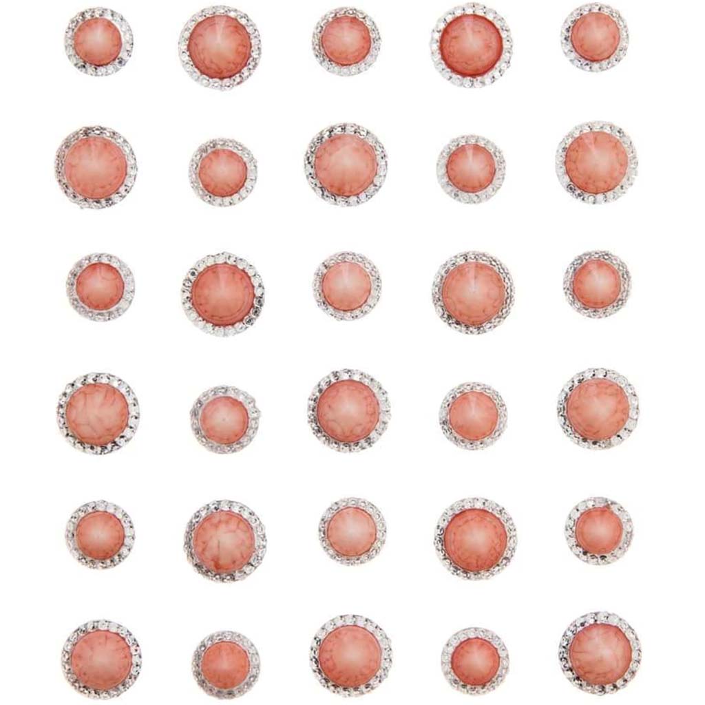 Pink &amp; Crystal Rhinestone Pave Bling Stickers: 30 Pc