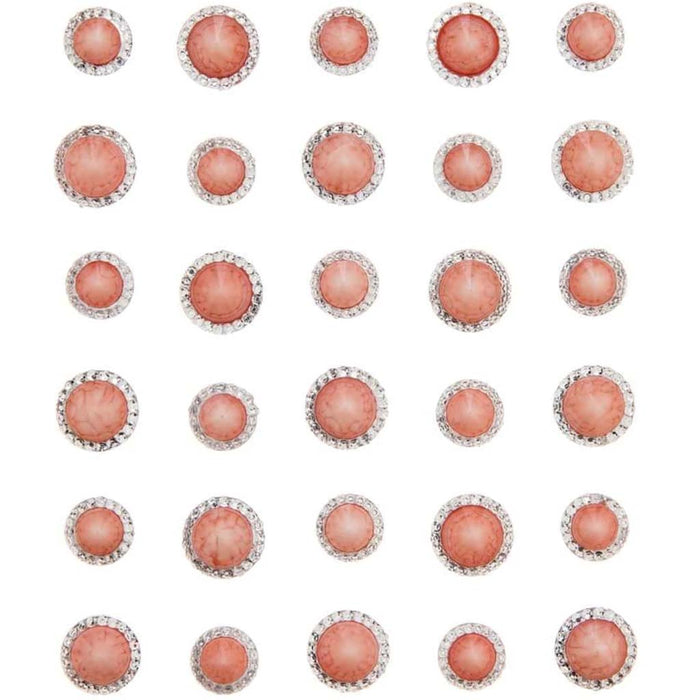 Pink & Crystal Rhinestone Pave Bling Stickers: 30 Pc