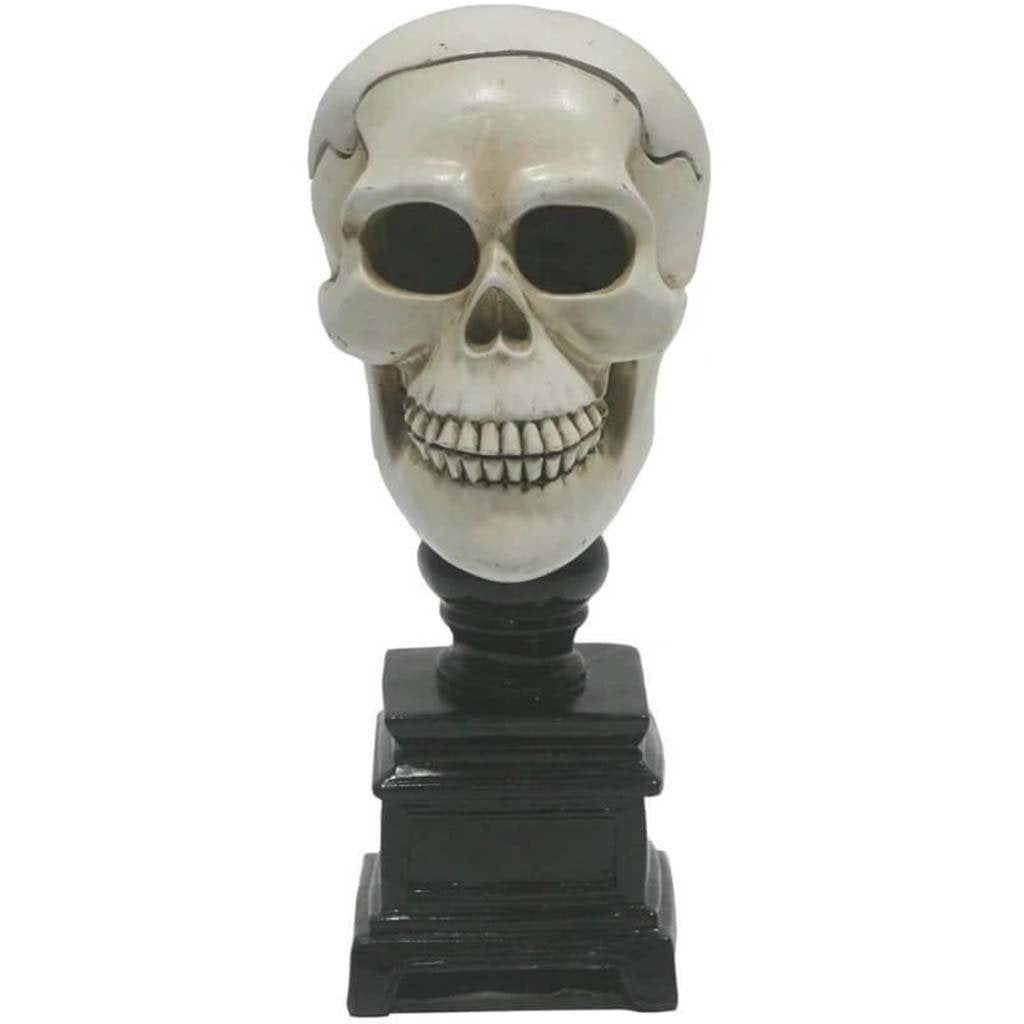 Skull Candleholder: Black/White, 3.5in X 9.25in