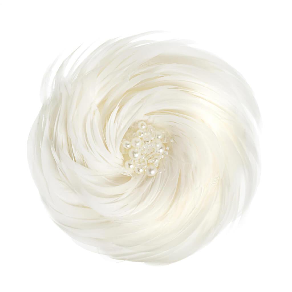 Feather Floral Embellishment: White, 4 Inches