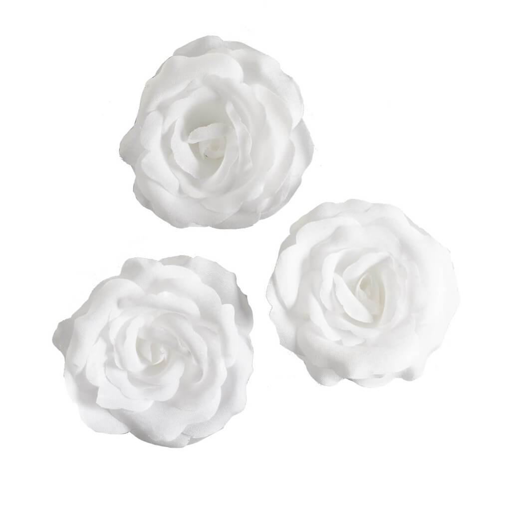 Floral Embellishment: White, 2.25 Inches, 3 Pieces