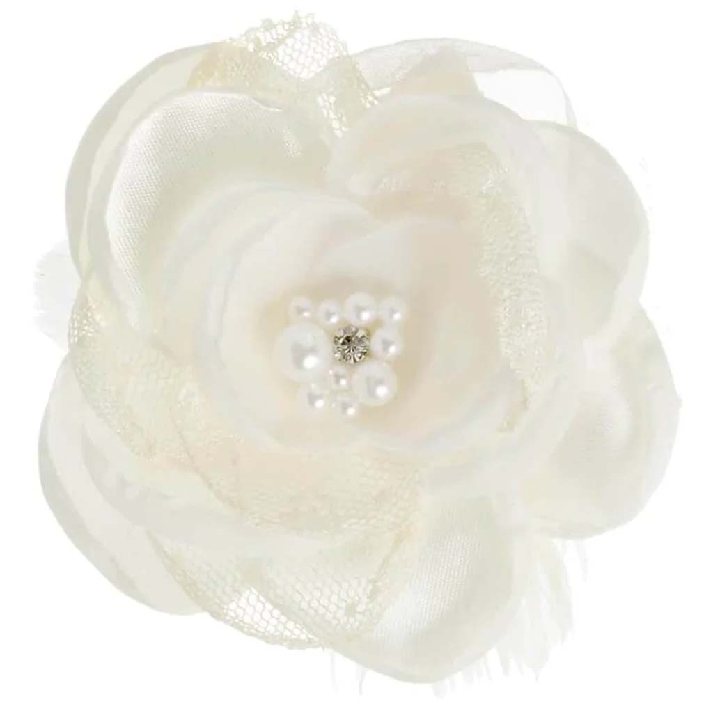 Feather Floral Embellishment: Ivory, 4 Inches