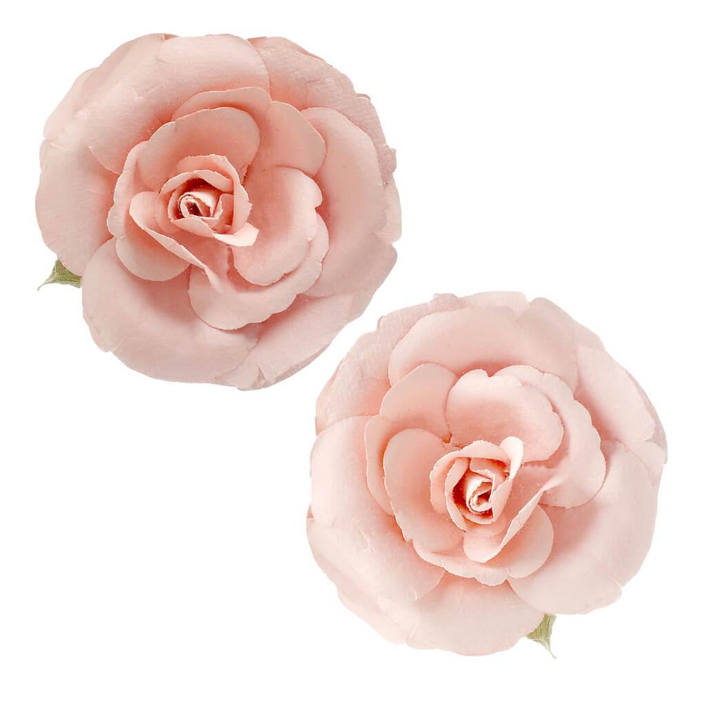 Roses Floral Embellishment: Coral, 3 Inches, 2 Pieces