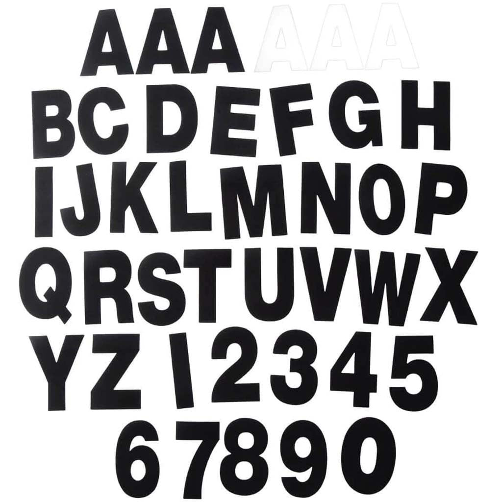 Poster Letters And Numbers: Black/White, 3in, 180 Pieces