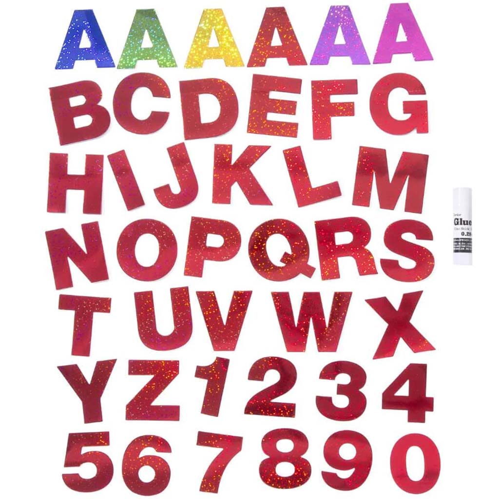 Poster Letters And Numbers: Holographic, 2.5in, 217 Pieces