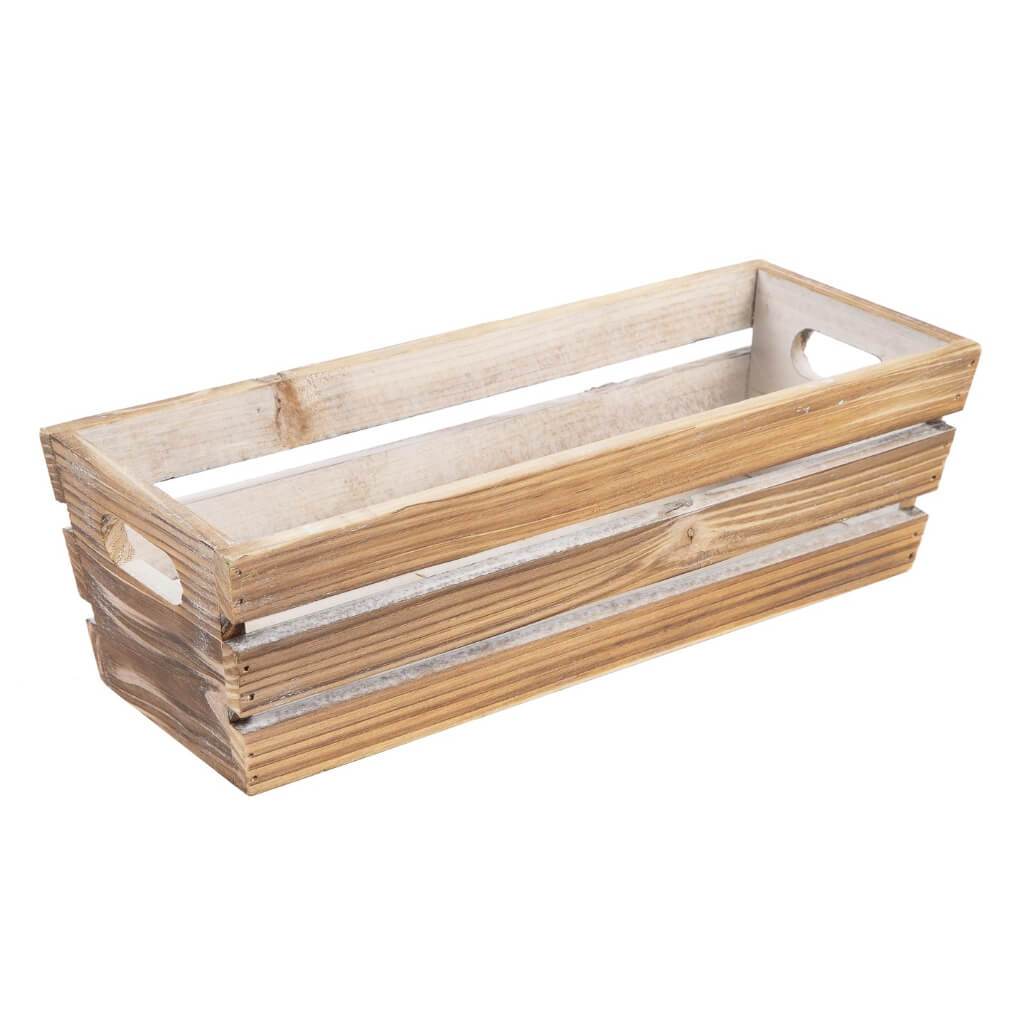 Natural &amp; Gray Wood Crate: 14.5 Inches