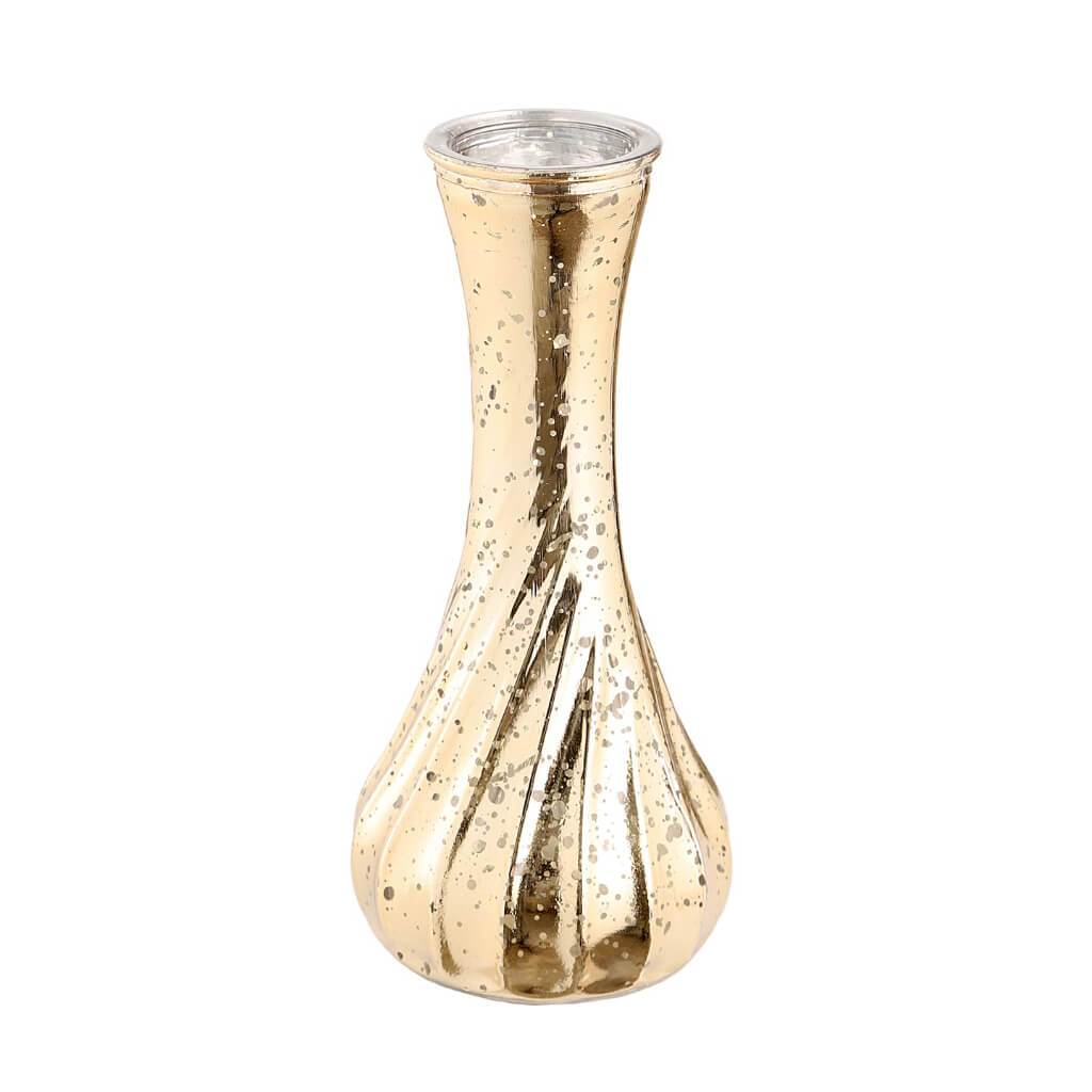 David Tutera Bud Vase: Gold Mercury, 2.7 x 6 Inches