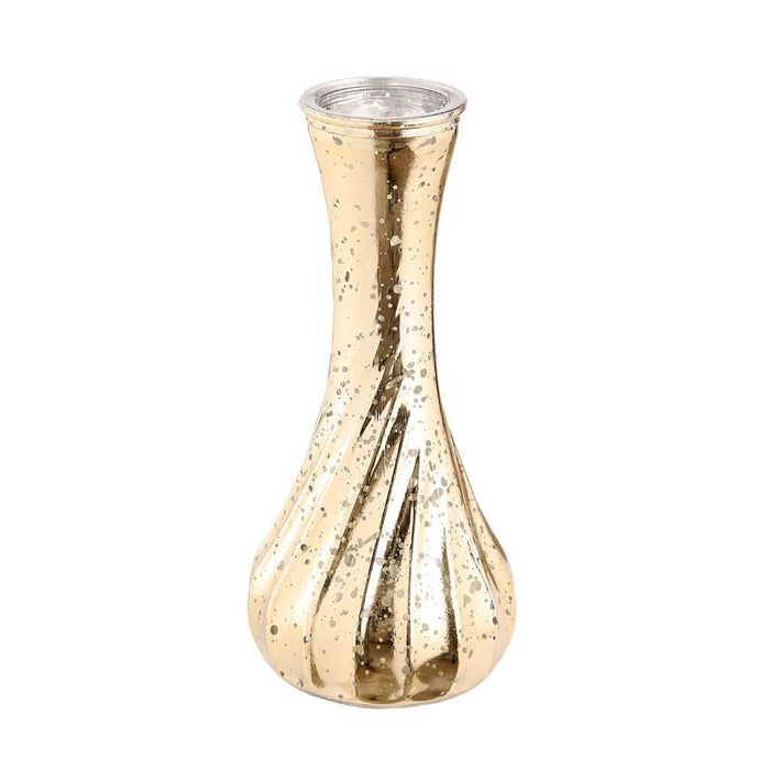 David Tutera Bud Vase: Gold Mercury, 2.7 x 6 Inches