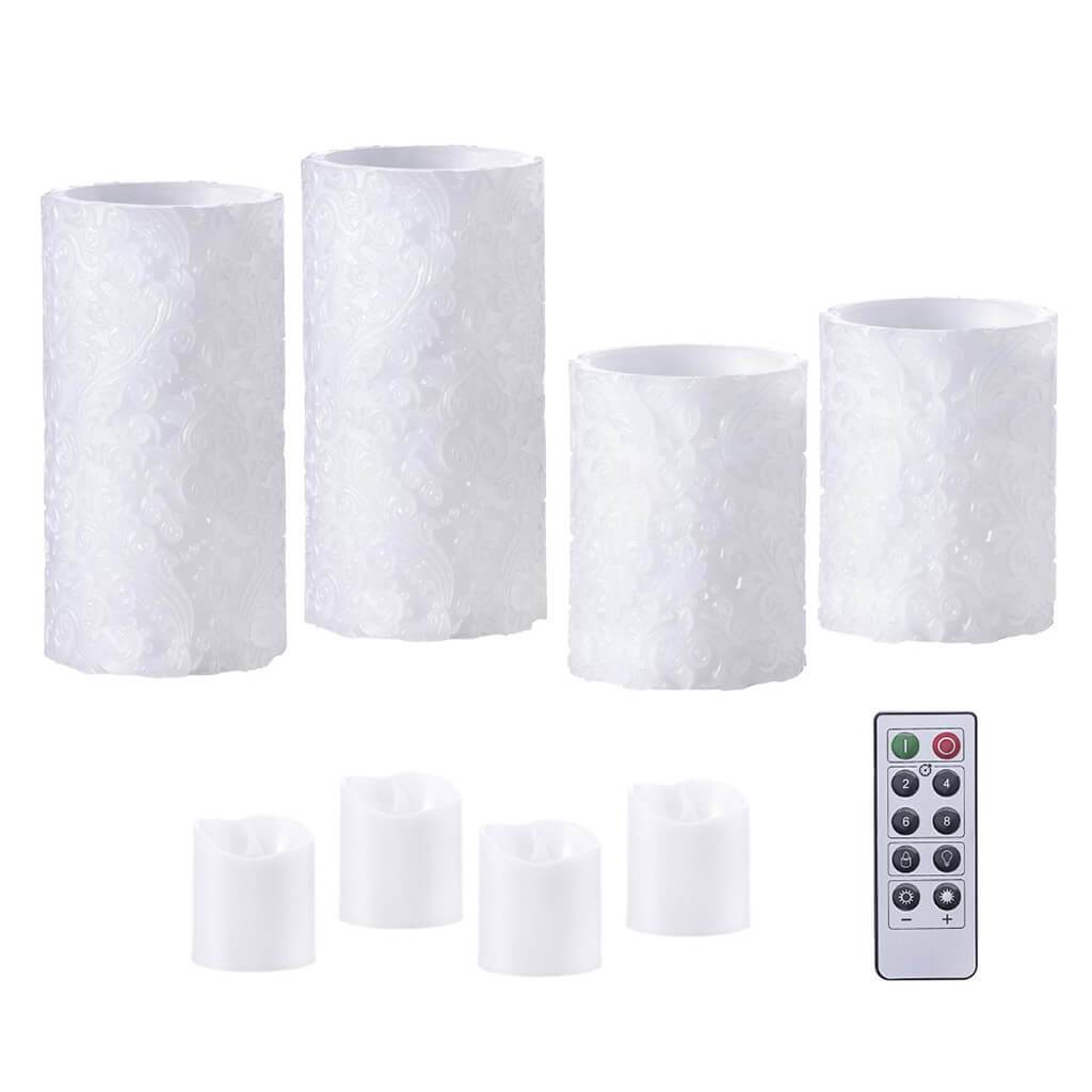 LED Candle Set: Scroll Print, 9 Pieces