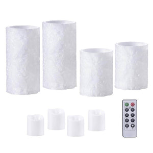 LED Candle Set: Scroll Print, 9 Pieces