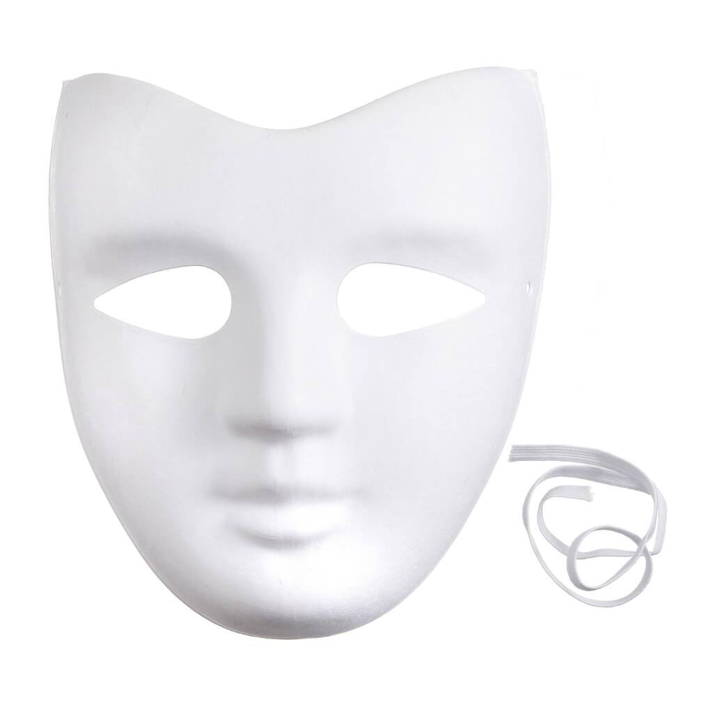 White Face Mask: Full, 7.5 x 8 Inches