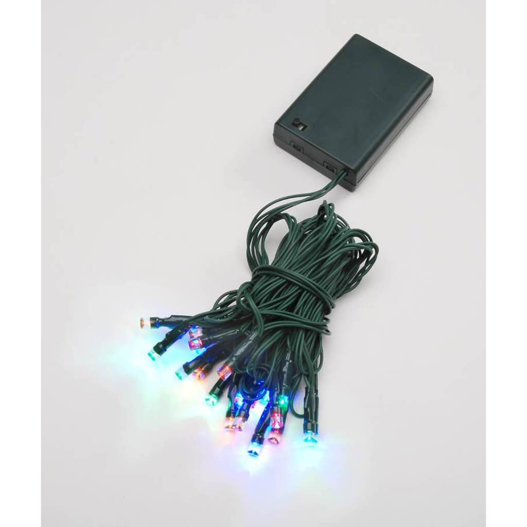 DecoLights Teeny Bulb Light Set 20 LED Multi Green Wire