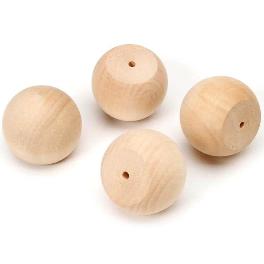 Wood Ball Knob 2in 4pcs Big Value