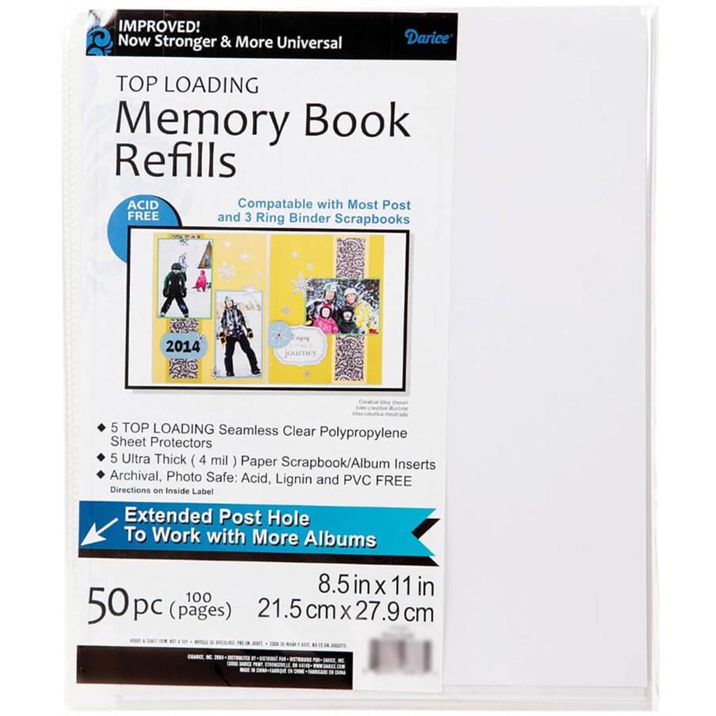 Memory Book Refill Pages 50pcs 8.5in x 11in