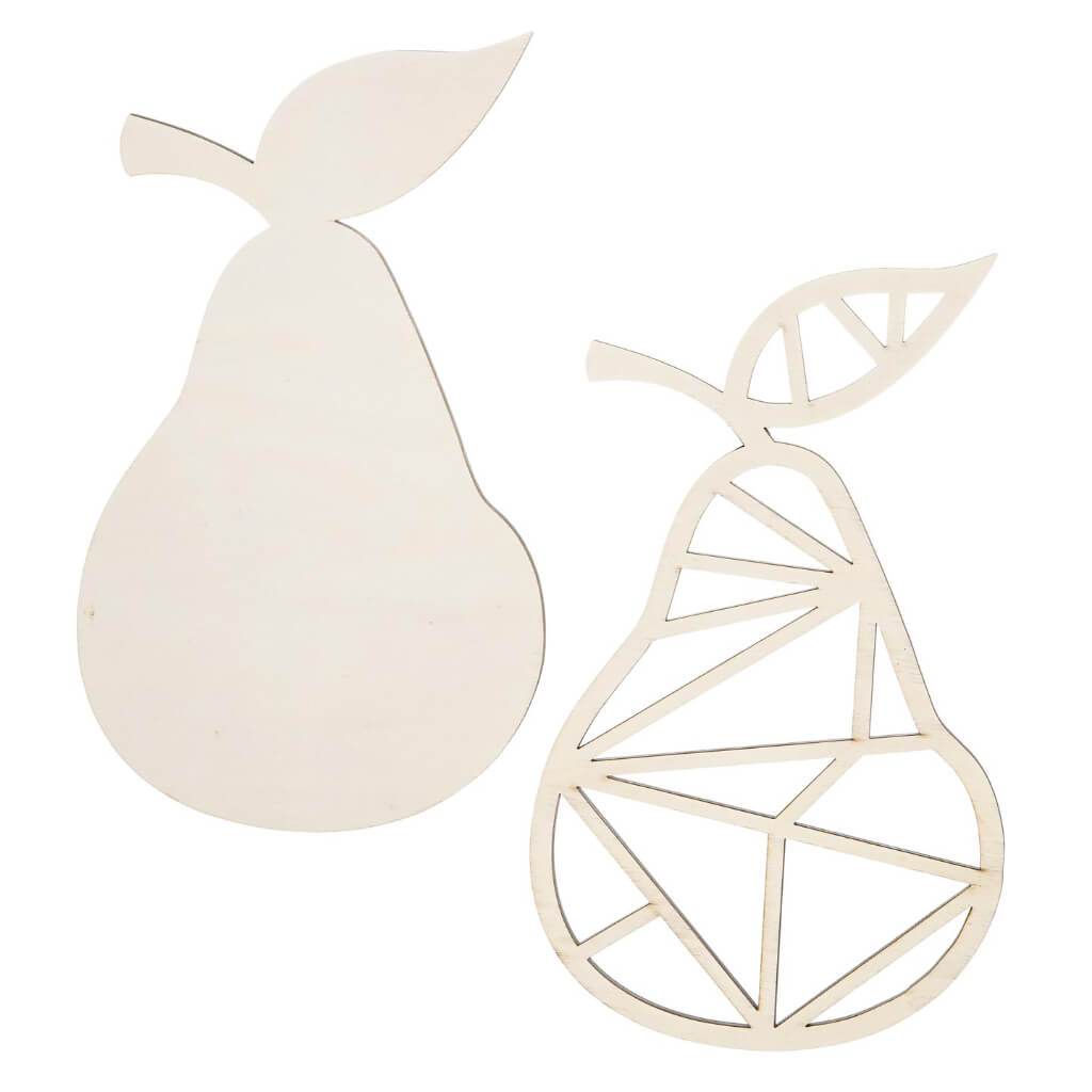 Unfinished Wood Pear: 7 x 12 Inches, 2 Pieces