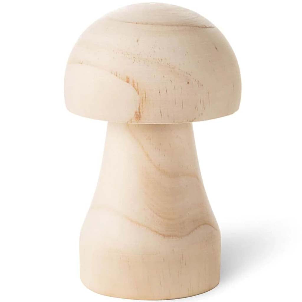 Unfinished Wood Mushroom: 3.18 x 5 Inches