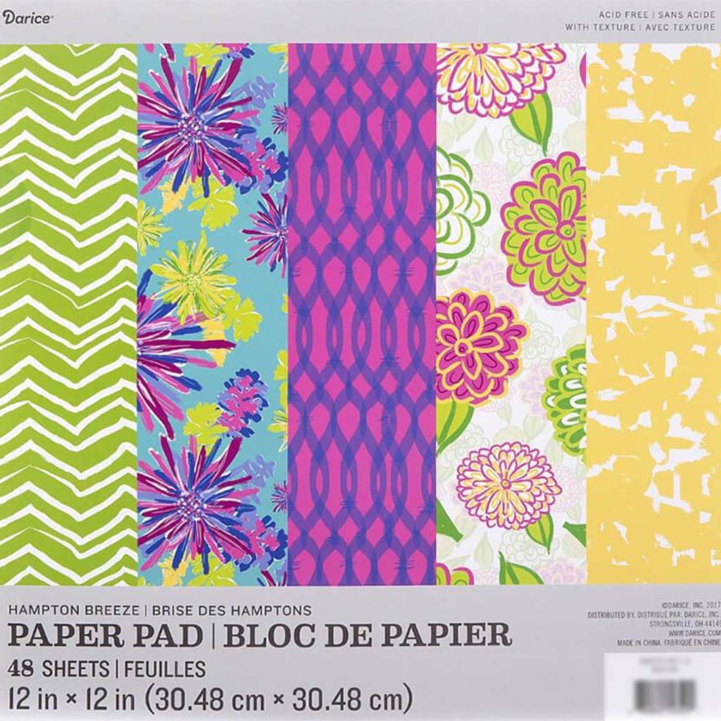 Hampton Breeze Themed Paper Pad: 48 Sheets, 12 x 12 Inches