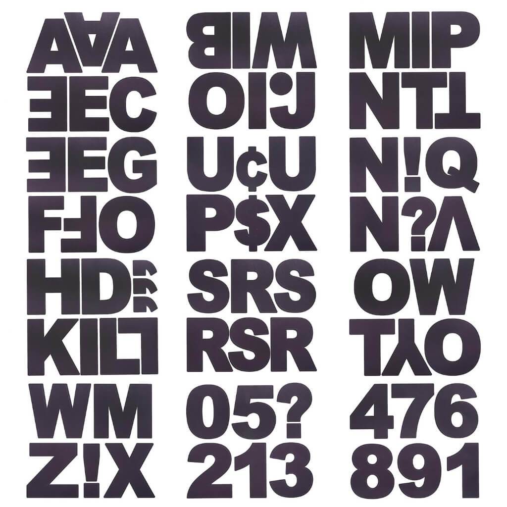 XL Block Font Uppercase Letter Stickers: Black Licorice