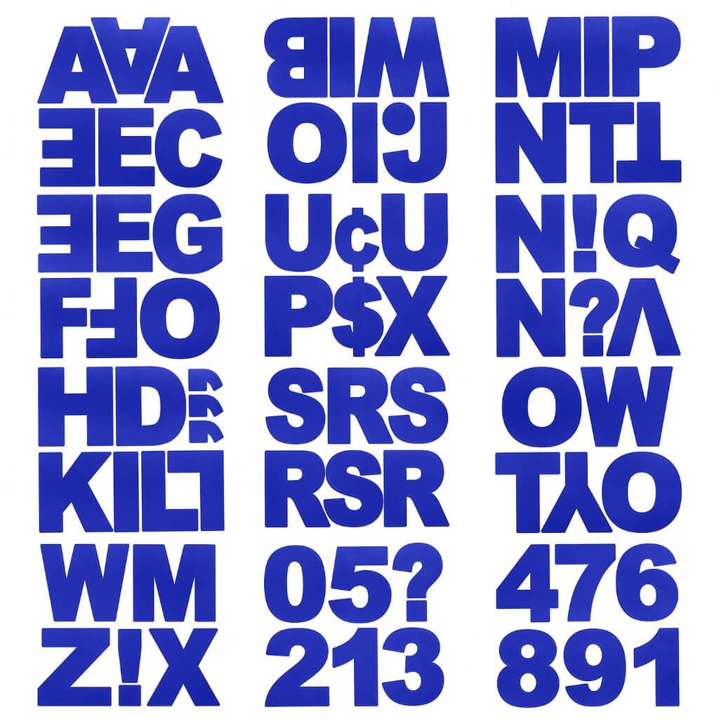 XL Block Font Uppercase Letter Stickers: Blue