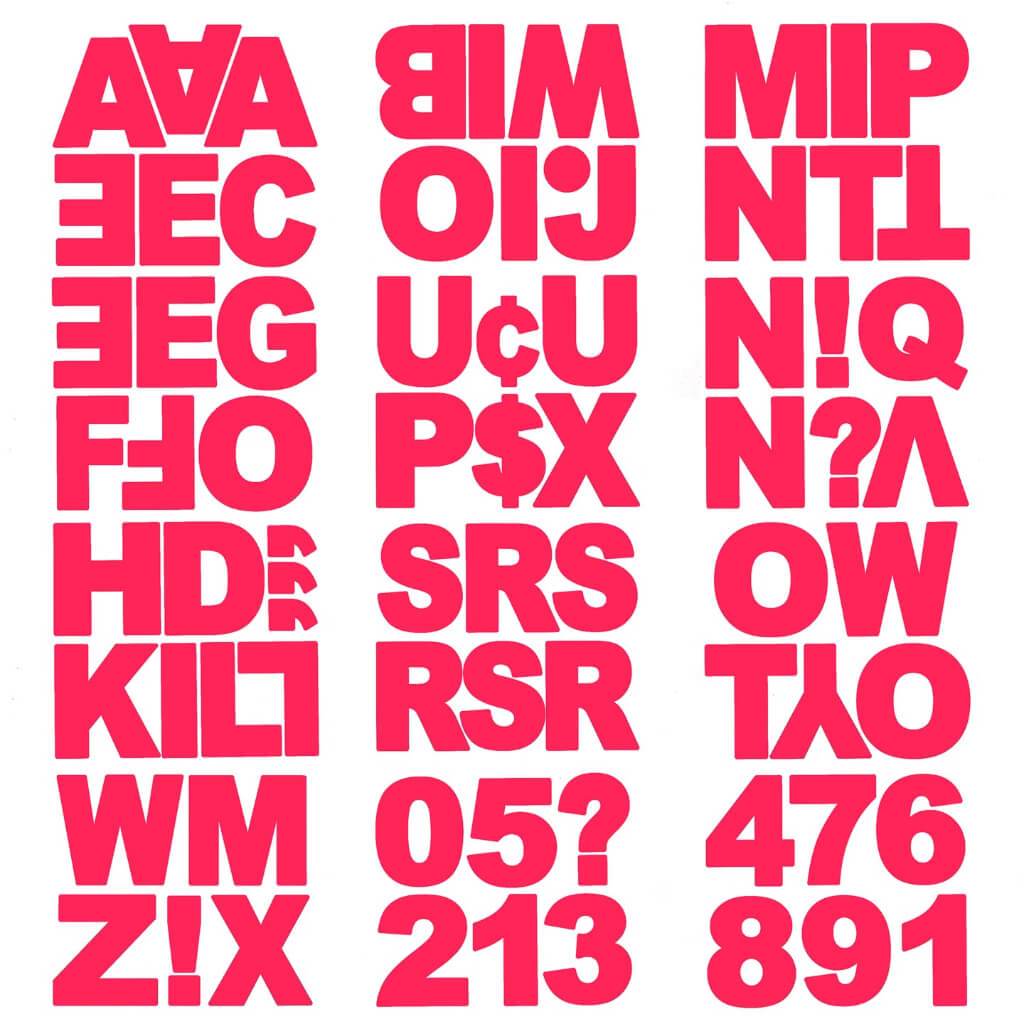 XL Block Font Uppercase Letter Stickers: Red