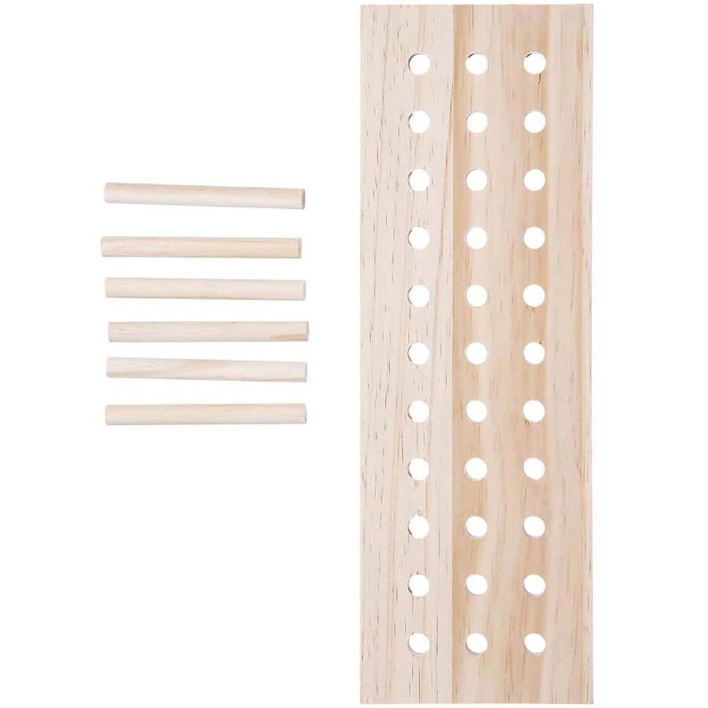 Wooden Pegboard Kit: 12 x 4 Inches, 7 Pieces