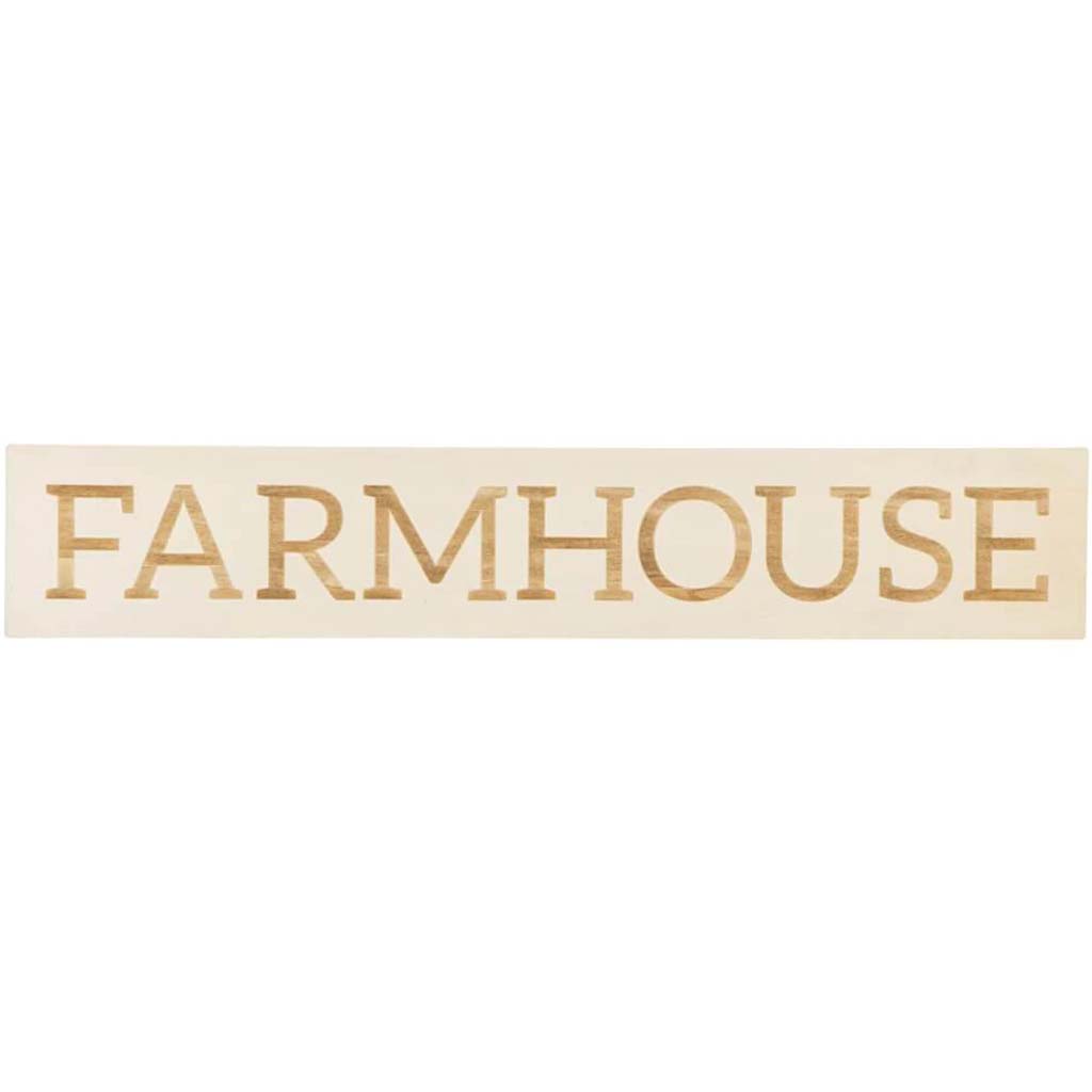 Unfinished Wood Farmhouse Sign: 35 x 6.25 Inches