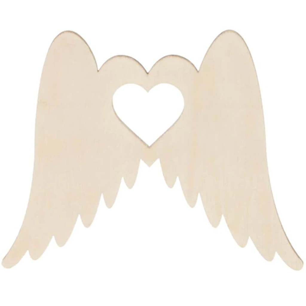 Unfinished Wood Angel Wings: 5 x 4 Inches