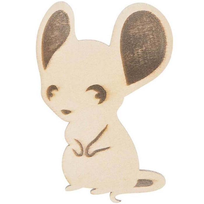 Unfinished Wood Mouse: 3.25 x 5 Inches