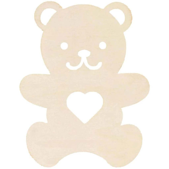 Unfinished Wood Teddy Bear: 3.88 x 5 Inches