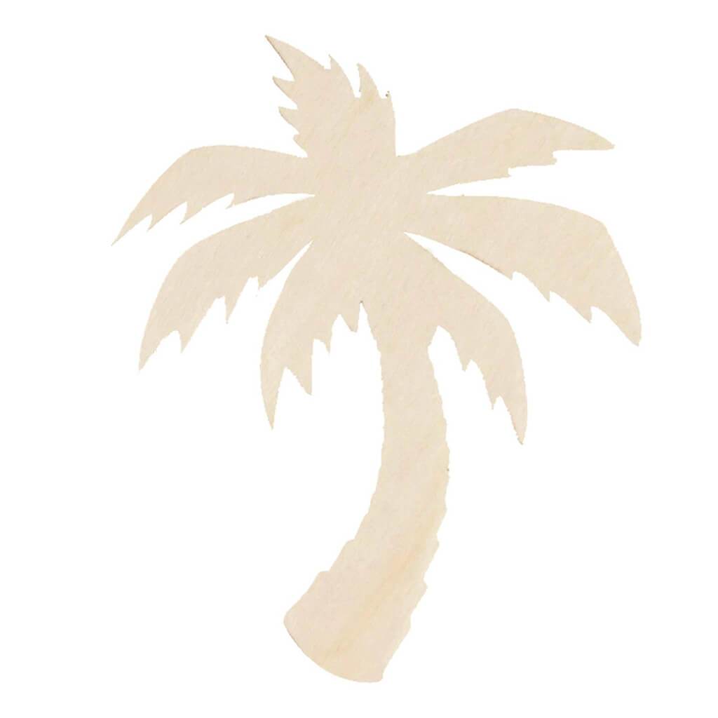 Unfinished Wood Palm Tree: 4.5 x 5 Inches