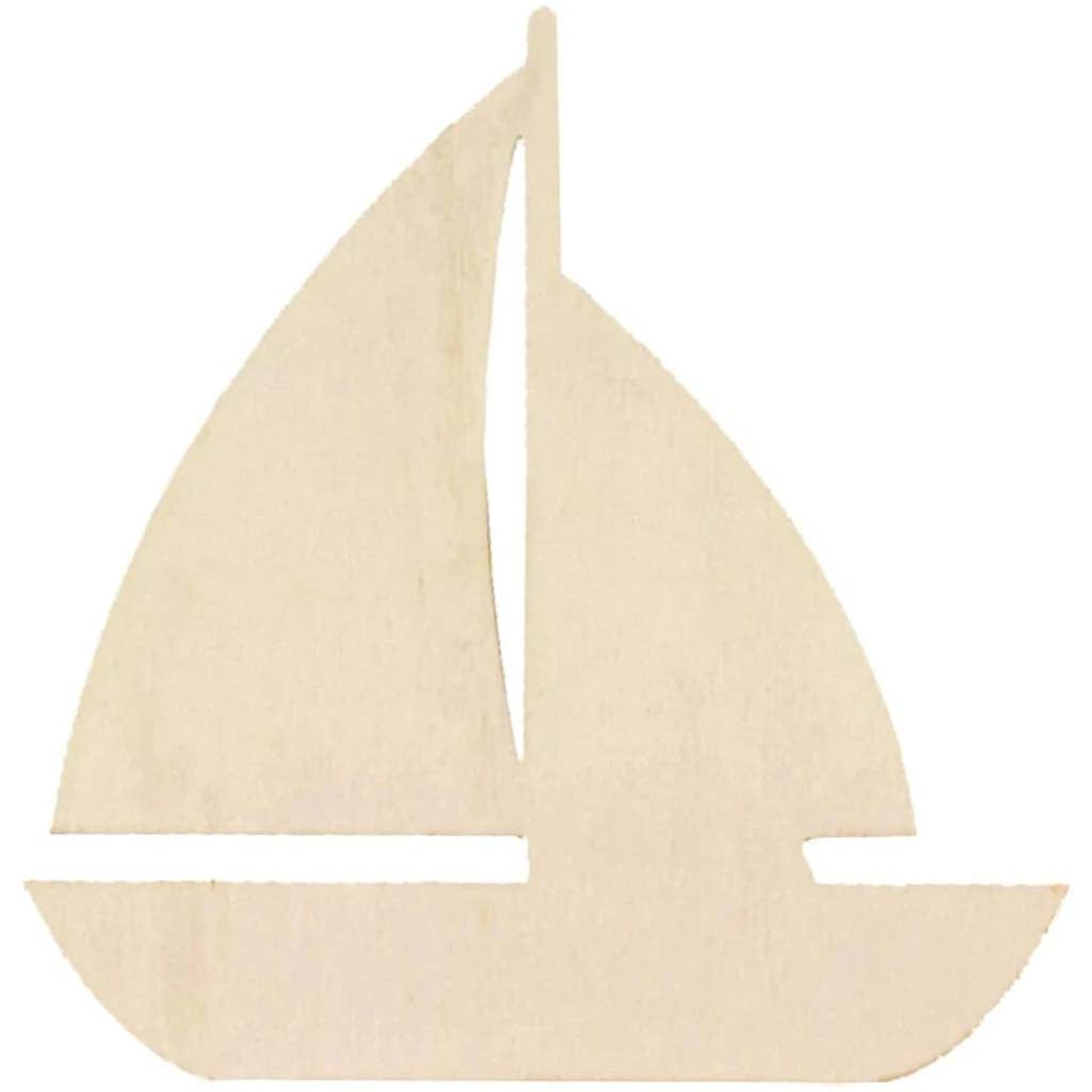 Unfinished Wood Sailboat: 4.5 x 4.5 Inches