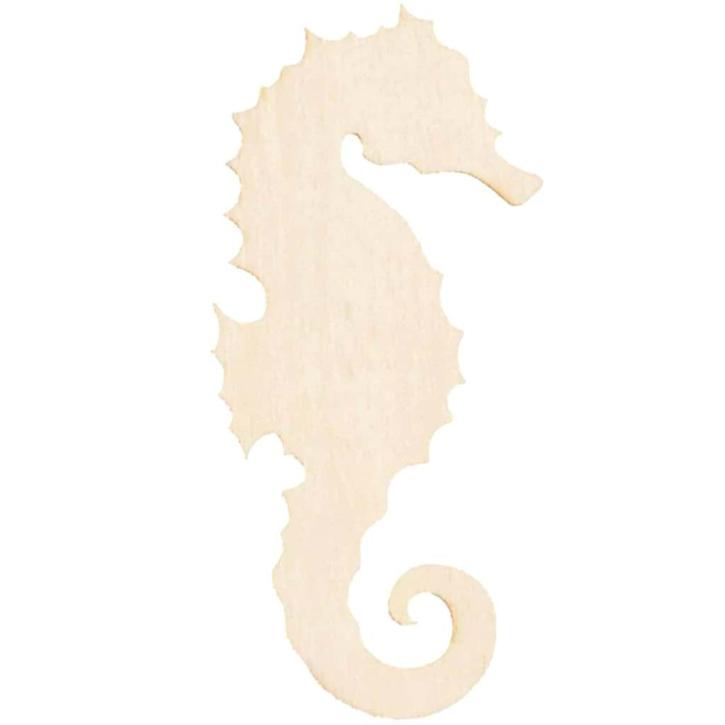 Unfinished Wood Seahorse: 2.63 x 5.75 Inches