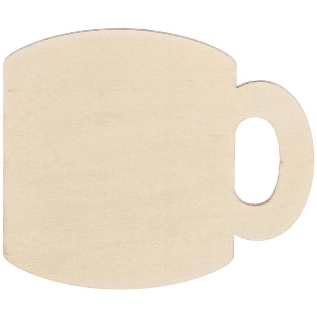 Unfinished Wood Coffee Mug: 5 x 4.25 Inches